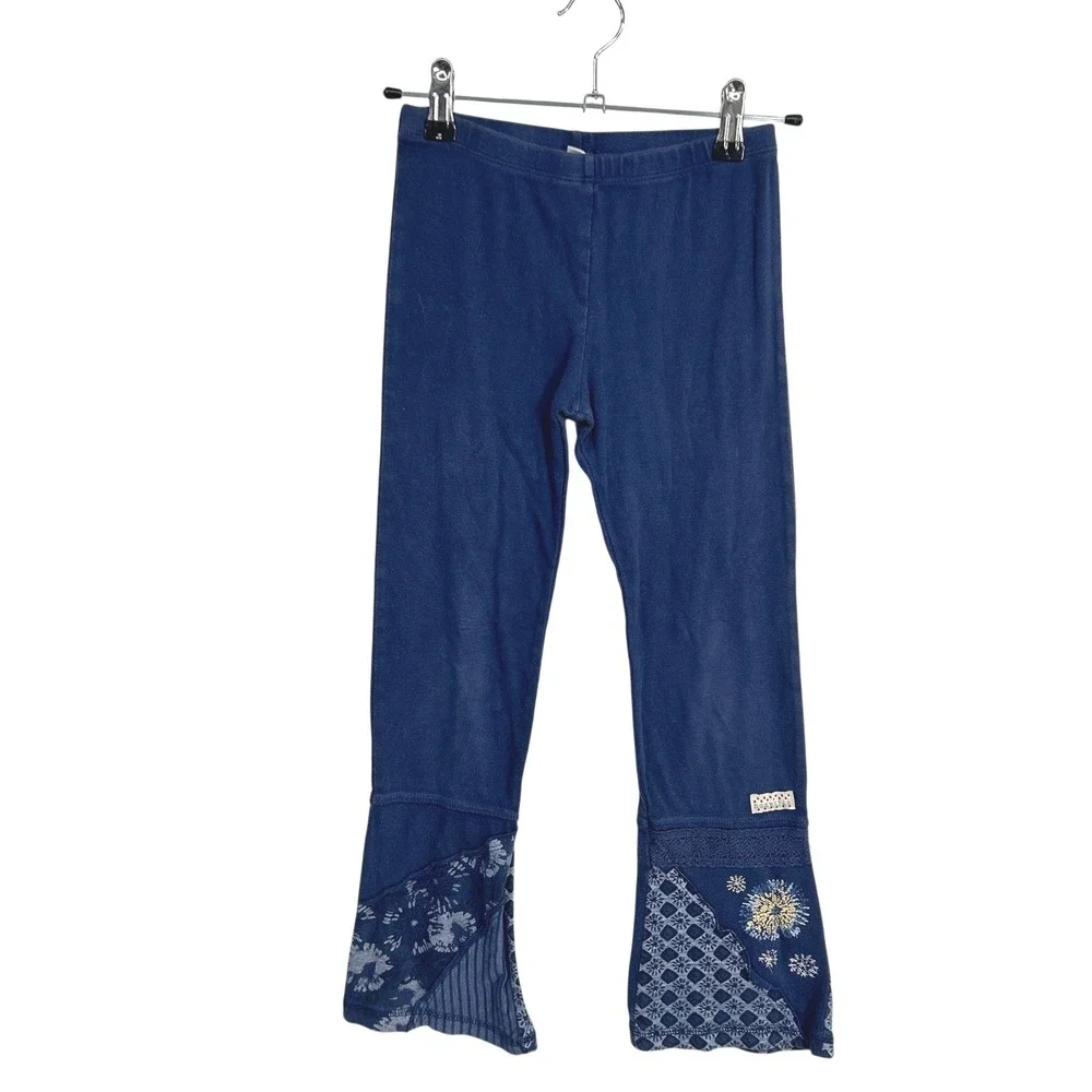 Naartjie Kids Boho Patchwork Top Flare Leggings Set Girls 8 Blue Cottagecore